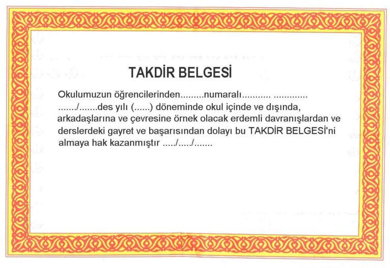 taktir-belgesi
