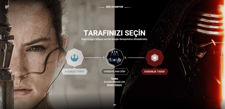 Google'dan Star Wars Tutkunlarına Özel Sürprizler 1 Google'dan Star Wars Tutkunlarına Özel Sürprizler