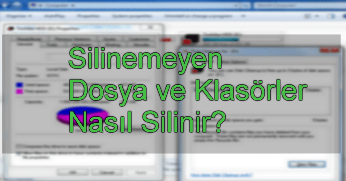 Silinemeyen Dosyaları Silme ($RECYCLE.BIN) - Programsız 1 Silinemeyen Dosyaları Silme