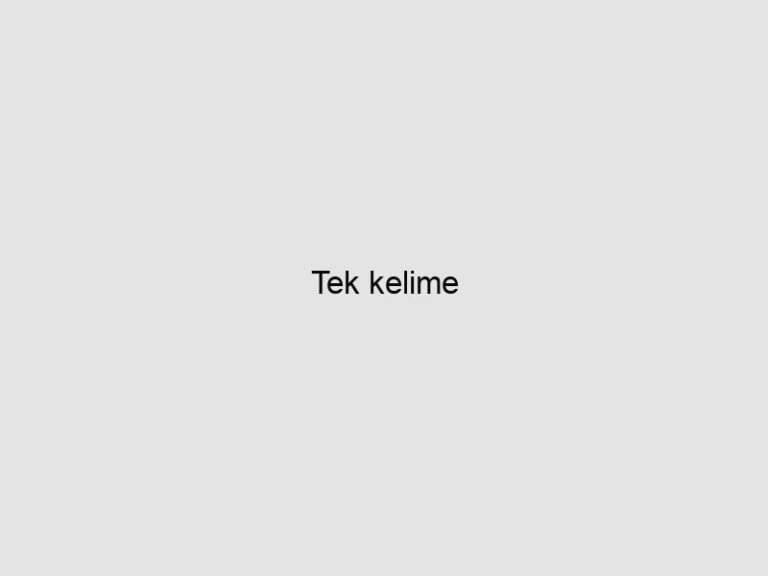 Read more about the article Tek kelime