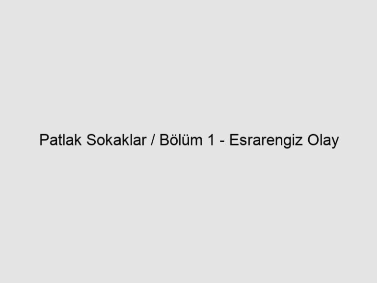 Read more about the article Patlak Sokaklar / Bölüm 1 – Esrarengiz Olay