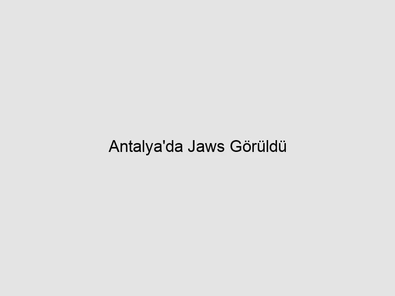 Antalya'da Jaws Görüldü